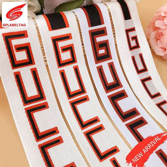 Tissu en coton et soie satiné à impression personnalisée, ruban gros-grain imprimé personnalisé avec logo