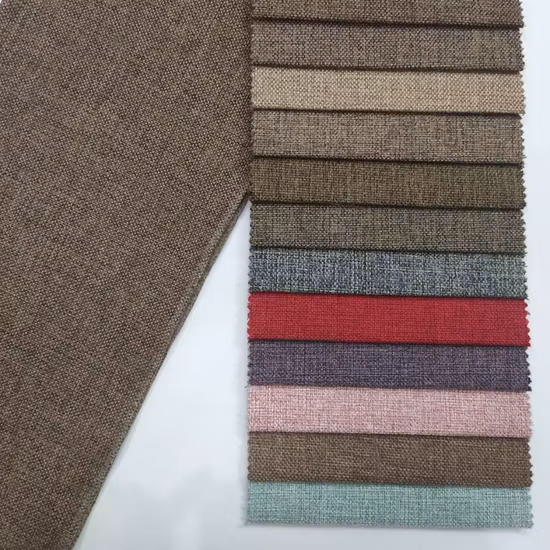 Tissu de canapé en lin, textile en polyester de haute qualité tissé 100% polyester